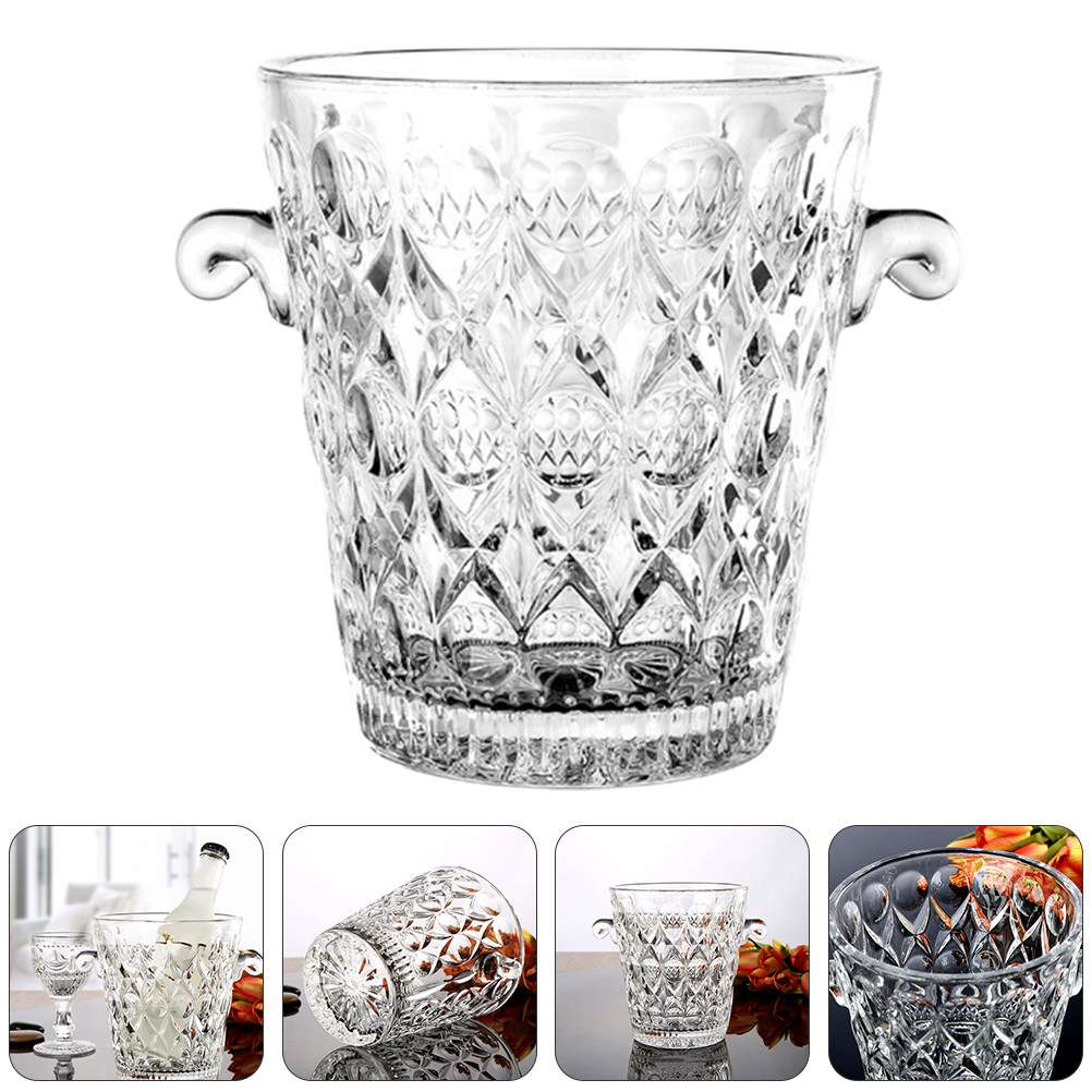 Glass Ice Bucket Clear Premium - Wine Beer Restaurant 评论和价格