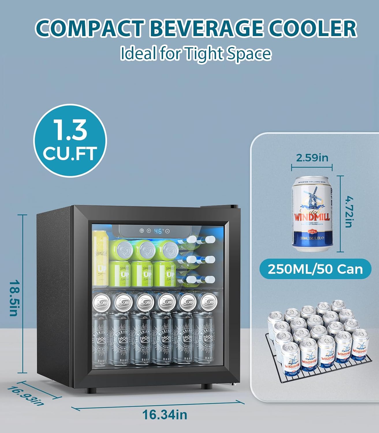 50 Cans Beverage Refrigerator  - Wine Beer Mini Fridge 评论和价格