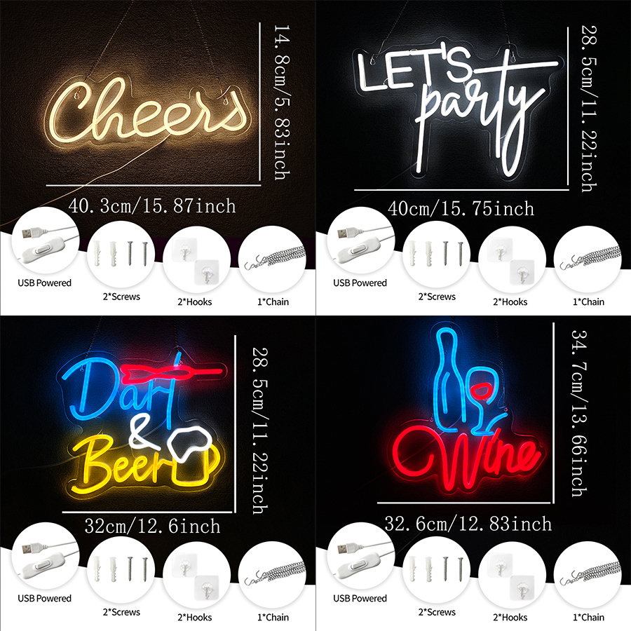 Dart Beer Led Neon Sign, Red W - Wine Beer Restaurant 评论和价格