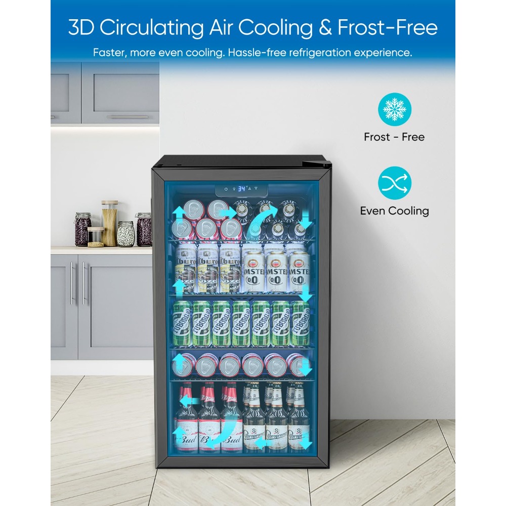 3.2 Cu.Ft Compact Beverage Fri - Wine Beer Fridge Small 评论和价格