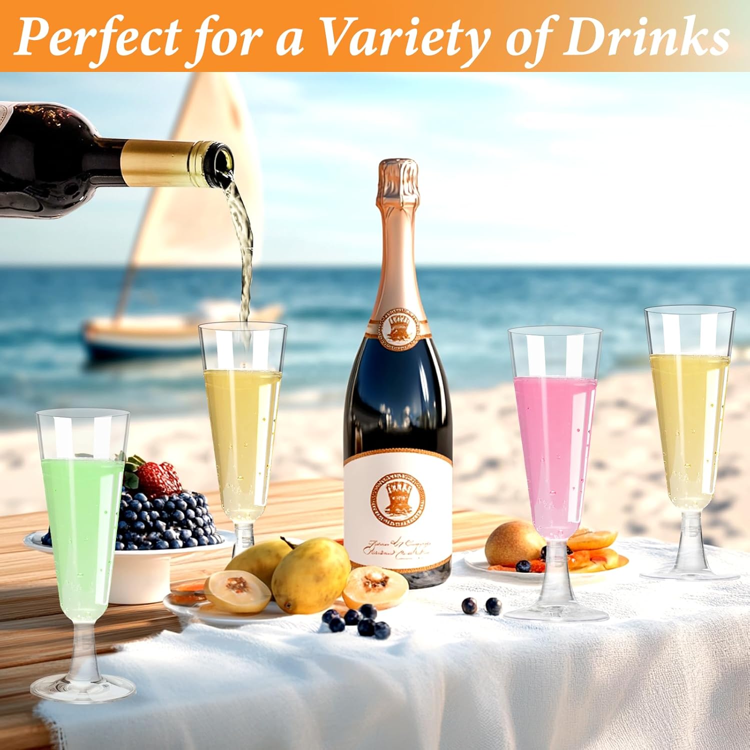 Plastic Champagne Flutes 40 Pa - Wine & Beer Guayaquil 评论和价格